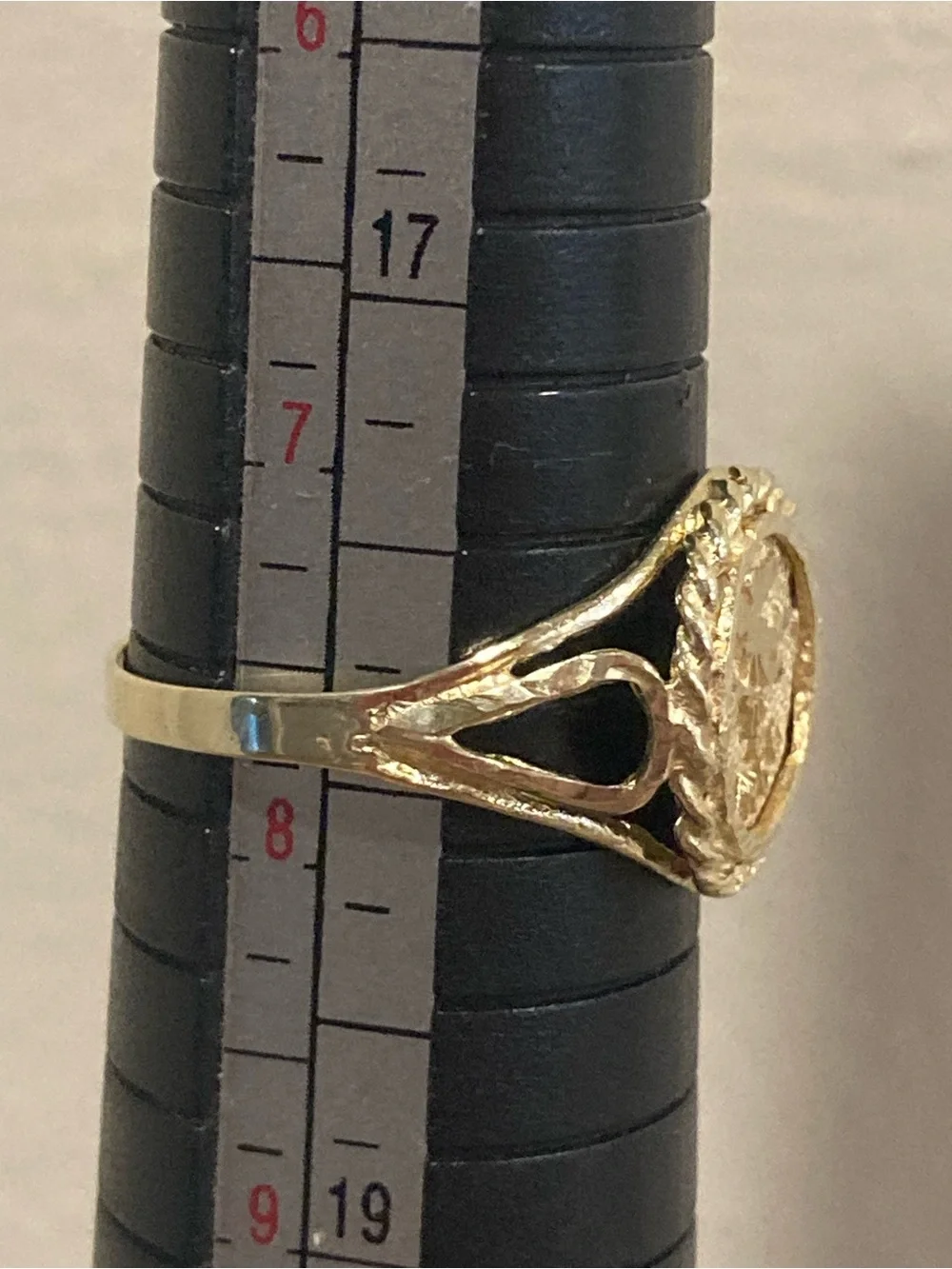 10K Gold Coin Signet Ring Virgo Horoscope Size 7.5 - Picture 12 of 15